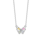 925 Silver Zircon Butterflies Choker Necklace Women Classic Jewelry