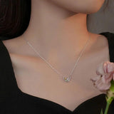 925 Silver Zircon Butterflies Choker Necklace Women Classic Jewelry