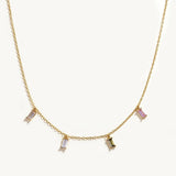 925 Silver Square Zircon Diamond Chain Necklace for Women