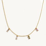 925 Silver Square Zircon Diamond Chain Necklace for Women