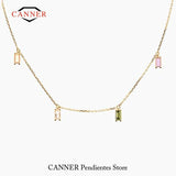 925 Silver Square Zircon Diamond Chain Necklace for Women