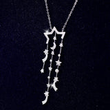 925 Silver Stars Zircon Necklace Pendant