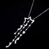925 Silver Stars Zircon Necklace Pendant