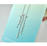 925 Silver Stars Zircon Necklace Pendant