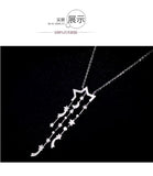 925 Silver Stars Zircon Necklace Pendant
