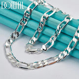 925 Silver 20 Inch 8mm Chain Necklace Wedding Party Charm Jewelry