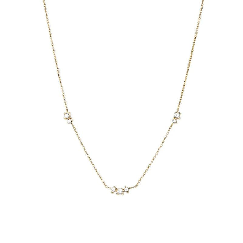 925 Silver Clear Zircon Inlaid Pendant Necklace for Women