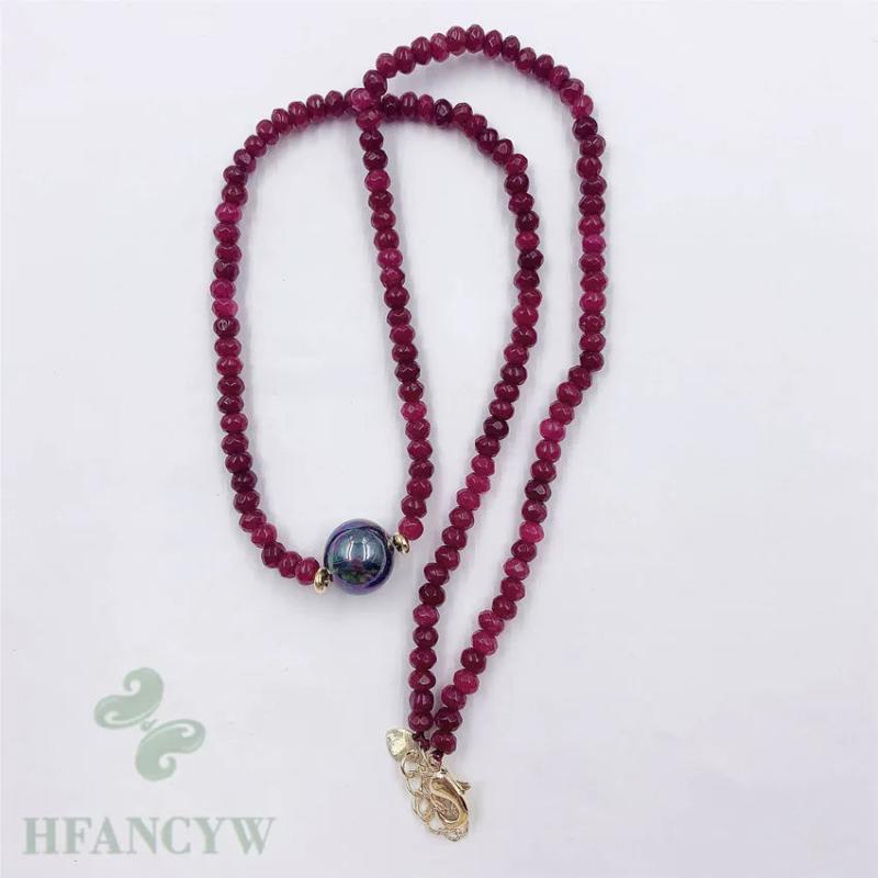 Red Chalcedony Shell pearl Necklace 18 Inches