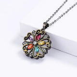 925 Silver Necklace Hollow Flower Zircon Pendant Women's Necklace
