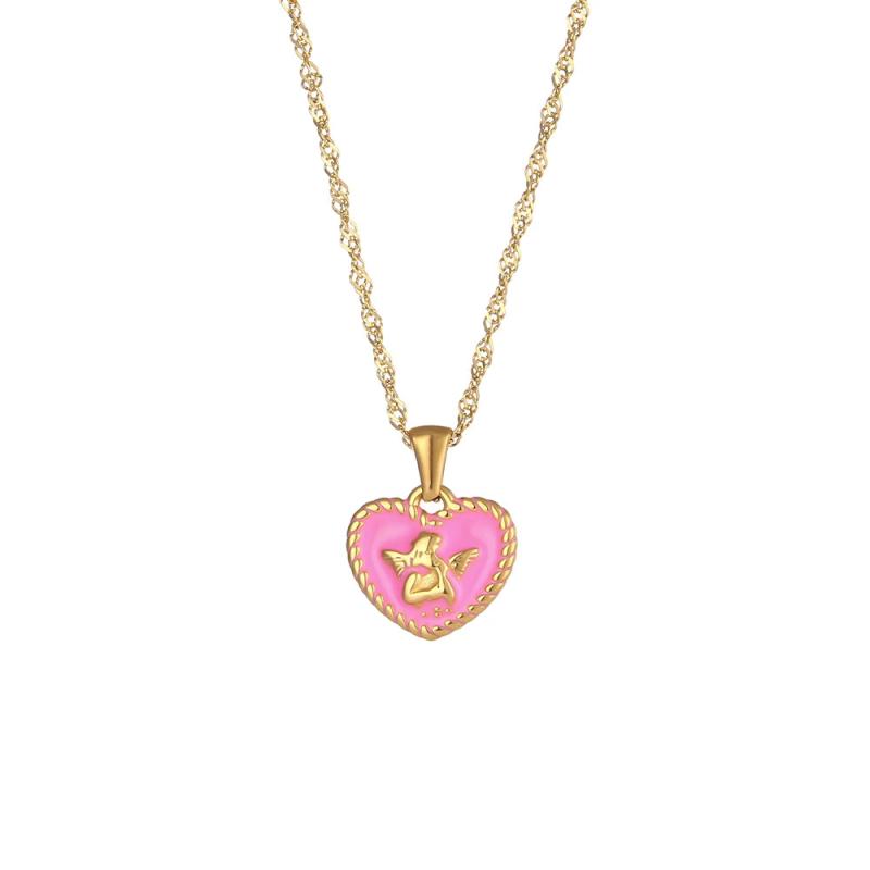 Y2K Heart Angle Pendant Necklace Women