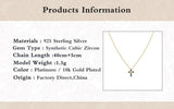 925 Sterling Silver Pink Zirconia Pendant Necklace For Women