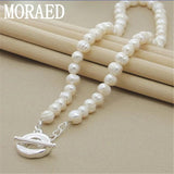 925 Silver Pearl Necklace Women Wedding Jewelry
