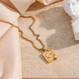 Vintage Moon Star Tarot Necklace Stainless Steel Jewelry