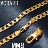 8MM Flat Sideways Men Necklace 925 Sterling Silver Jewelry