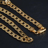 8MM Flat Sideways Men Necklace 925 Sterling Silver Jewelry