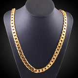 8MM Flat Sideways Men Necklace 925 Sterling Silver Jewelry