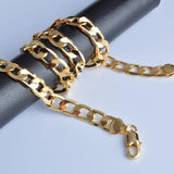 8MM Flat Sideways Men Necklace 925 Sterling Silver Jewelry
