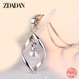 925 Silver Twisted Pearl Pendant Necklace for Women
