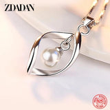 925 Silver Twisted Pearl Pendant Necklace for Women