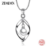 925 Silver Twisted Pearl Pendant Necklace for Women