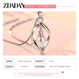 925 Silver Twisted Pearl Pendant Necklace for Women