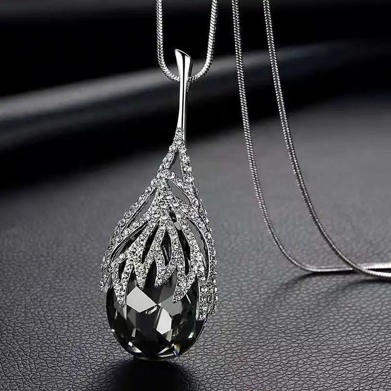 Gray Crystal Choker Collier Femme Necklace