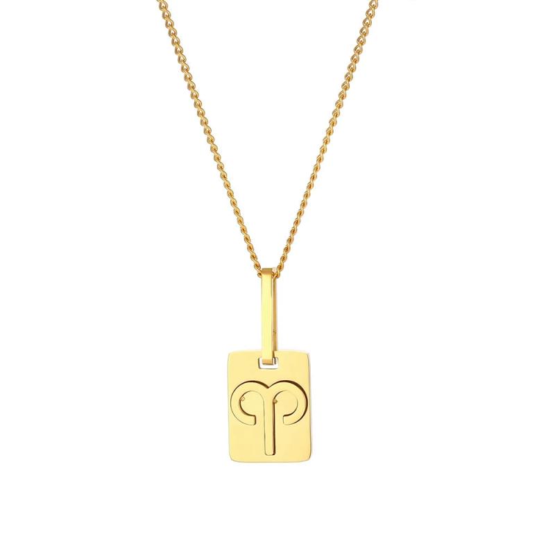Titanium Steel 12 Zodiac Sign Necklace Constellation Pendant