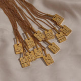 Titanium Steel 12 Zodiac Sign Necklace Constellation Pendant