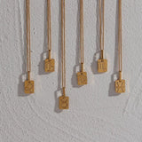 Titanium Steel 12 Zodiac Sign Necklace Constellation Pendant