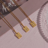 Titanium Steel 12 Zodiac Sign Necklace Constellation Pendant