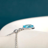 Silver 925 Oval Aquamarine Pendant Necklace for Women