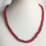 6MM Faceted Sapphire Emerald Ruby Jade Necklace Natural Stone Bohemia Collier