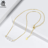 925 Sterling Silver Pearl Necklace with 3 Pieces Baroque Pearl