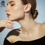 925 Sterling Silver Pearl Necklace with 3 Pieces Baroque Pearl