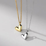 TrustDavis 925 Silver Geometric Heart Necklace For Women Fine Jewelry LB058