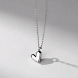 TrustDavis 925 Silver Geometric Heart Necklace For Women Fine Jewelry LB058