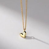 TrustDavis 925 Silver Geometric Heart Necklace For Women Fine Jewelry LB058