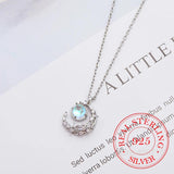 Sterling Silver Moon Opal Charm Necklace