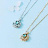 Sterling Silver Moon Opal Charm Necklace