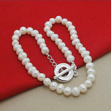 8mm Natural Pearl Necklace 925 Silver Women Wedding Jewelry