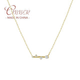 925 Silver Necklace Geometric Zircon Round Pendant