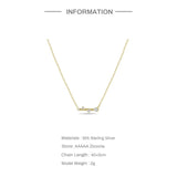 925 Silver Necklace Geometric Zircon Round Pendant