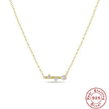 925 Silver Necklace Geometric Zircon Round Pendant