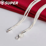 925 Silver 5 Snake Chain Starfish Necklace Wedding Jewelry