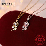 925 Silver Zircon Rose Choker Necklace Women Jewelry