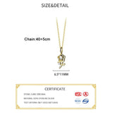 925 Silver Zircon Rose Choker Necklace Women Jewelry