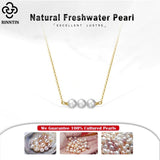 Sterling Silver 6mm Pearl Necklace Baroque Style