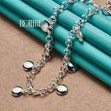925 Silver Round Bean Necklace 18 Inch Chain