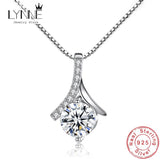 Zircon Pendant Necklace 925 Sterling Silver Musical Note Charm Neckalces