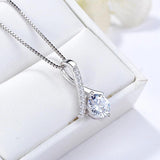 Zircon Pendant Necklace 925 Sterling Silver Musical Note Charm Neckalces